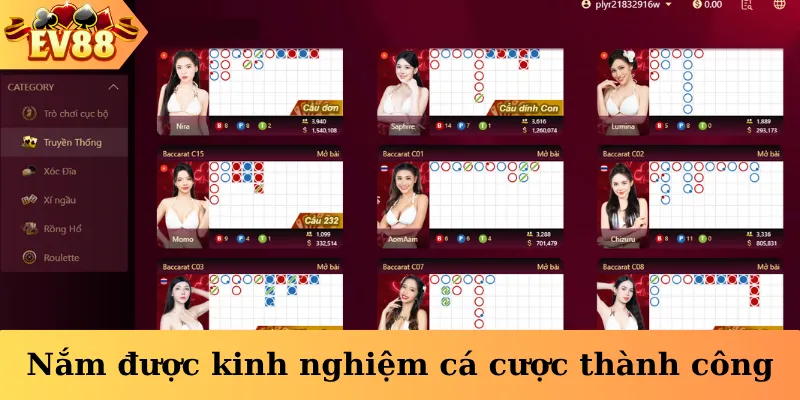 Nắm được kinh nghiệm cá cược thành công